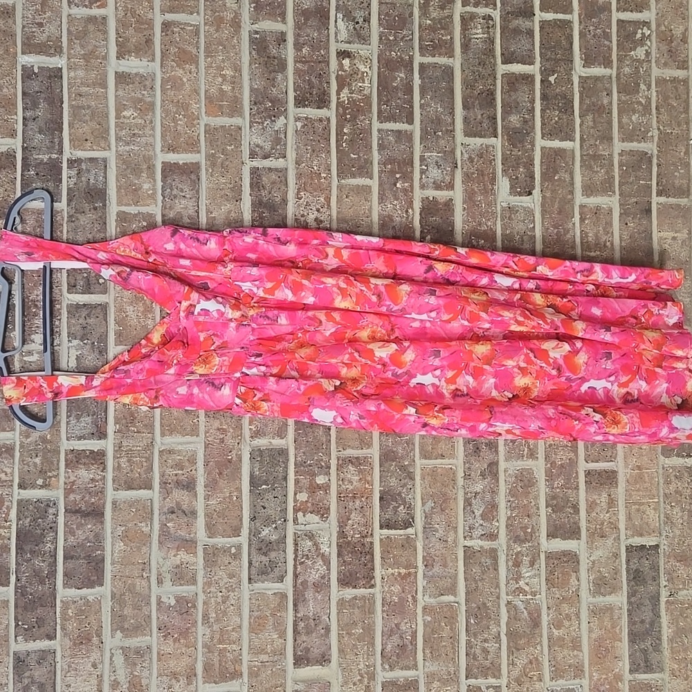 Holly Molly Elegant Pink Floral Women's Dress Size L Nwt - Picture 4 of 7